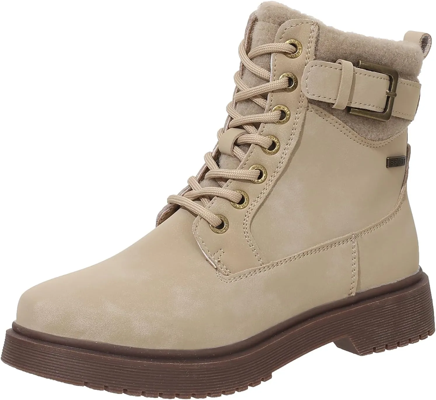 AJ.Fashion Combat Boots for Women  Genuine Leather Lace-Up Ankle Boots, Durable Fall Footwear for Womens Everyday and Outdoor Style