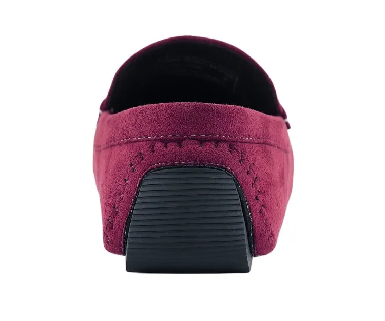 Amali Ecker Burgundy Men’s Suede Driving Moccasins