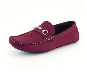 Amali Ecker Burgundy Men’s Suede Driving Moccasins