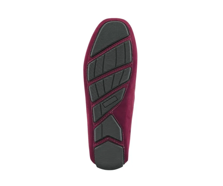 Amali Ecker Burgundy Men’s Suede Driving Moccasins