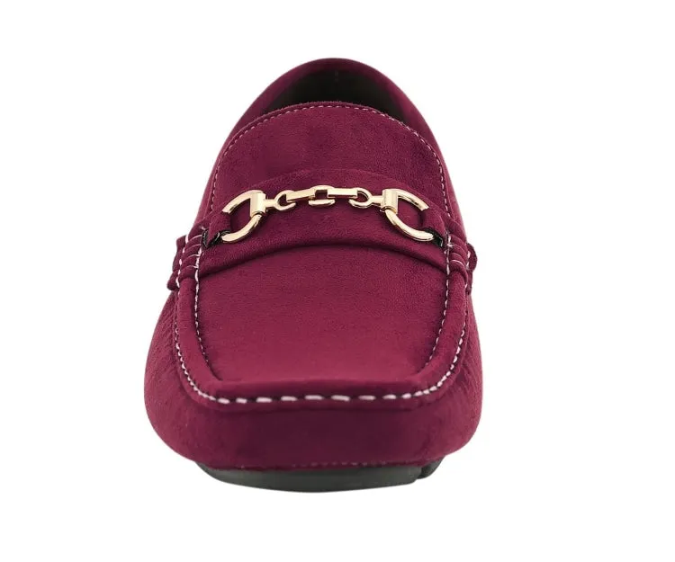 Amali Ecker Burgundy Men’s Suede Driving Moccasins