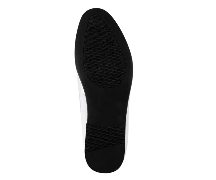 Amali Knight Elegant White Velvet Loafers For Men