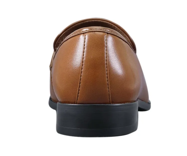 Amali Luxe Penny Loafers Men’s Cognac & White Vegan