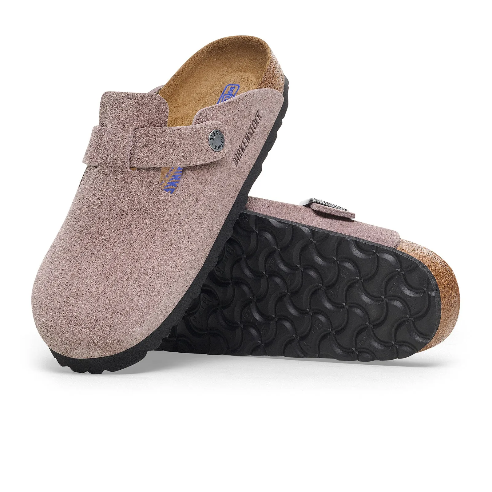 Birkenstock Boston Soft Footbed Narrow Clog (Women) - Faded Purple Suede