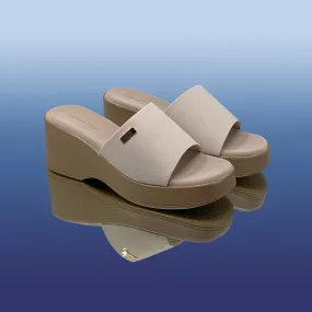 Blossom Beige Wedge Mules