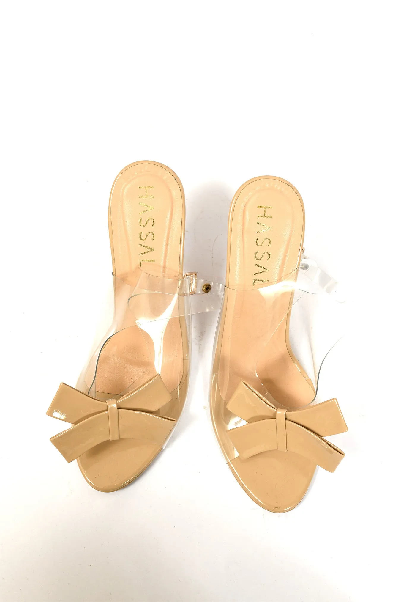 Bow Heels Light Beige Patent