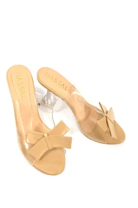 Bow Heels Light Beige Patent