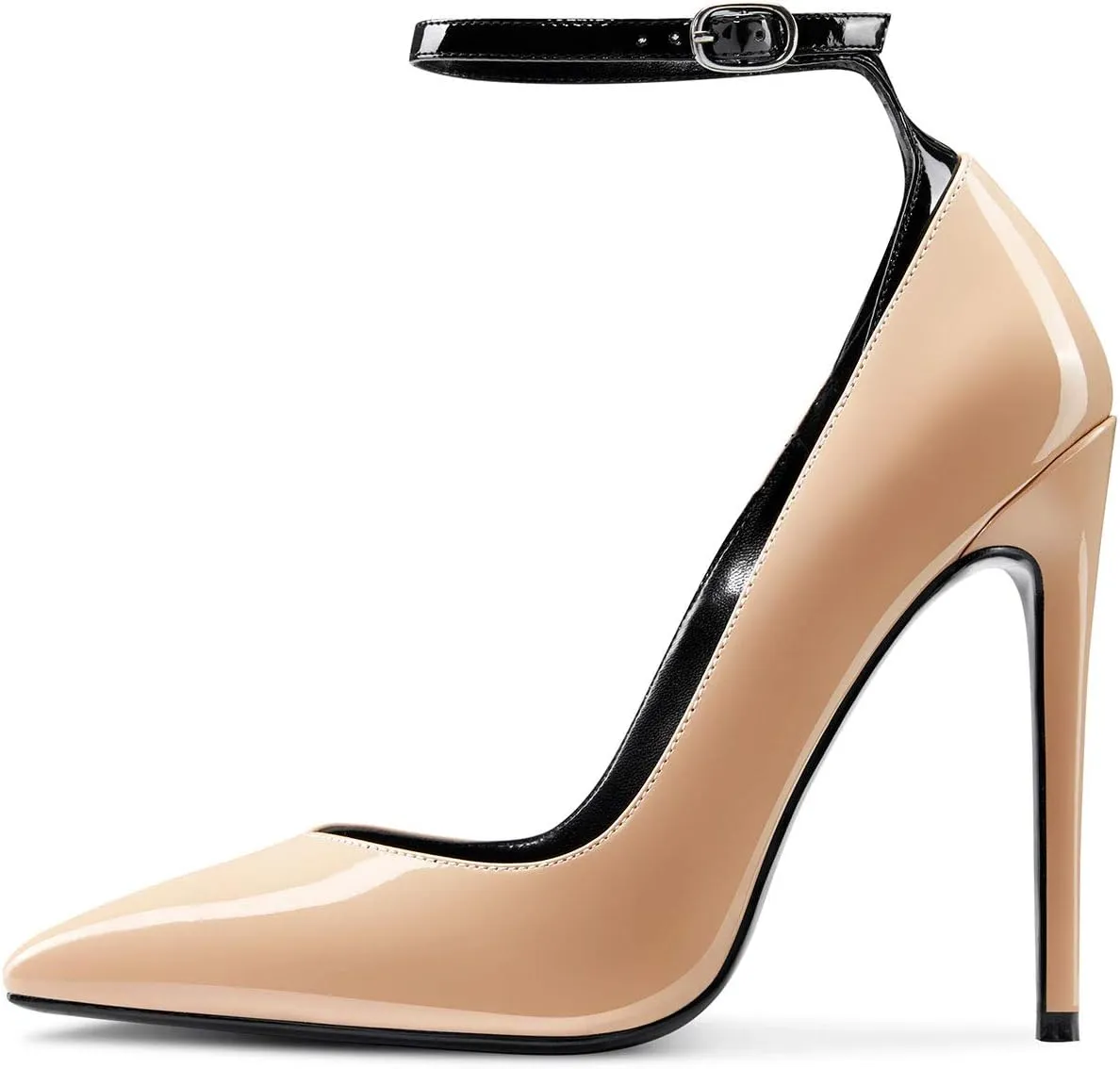 Castamere Womens Sexy Ankle Strap High Heels Pumps Elegant Pointy Toe Stilettos 12CM Heel Shoes