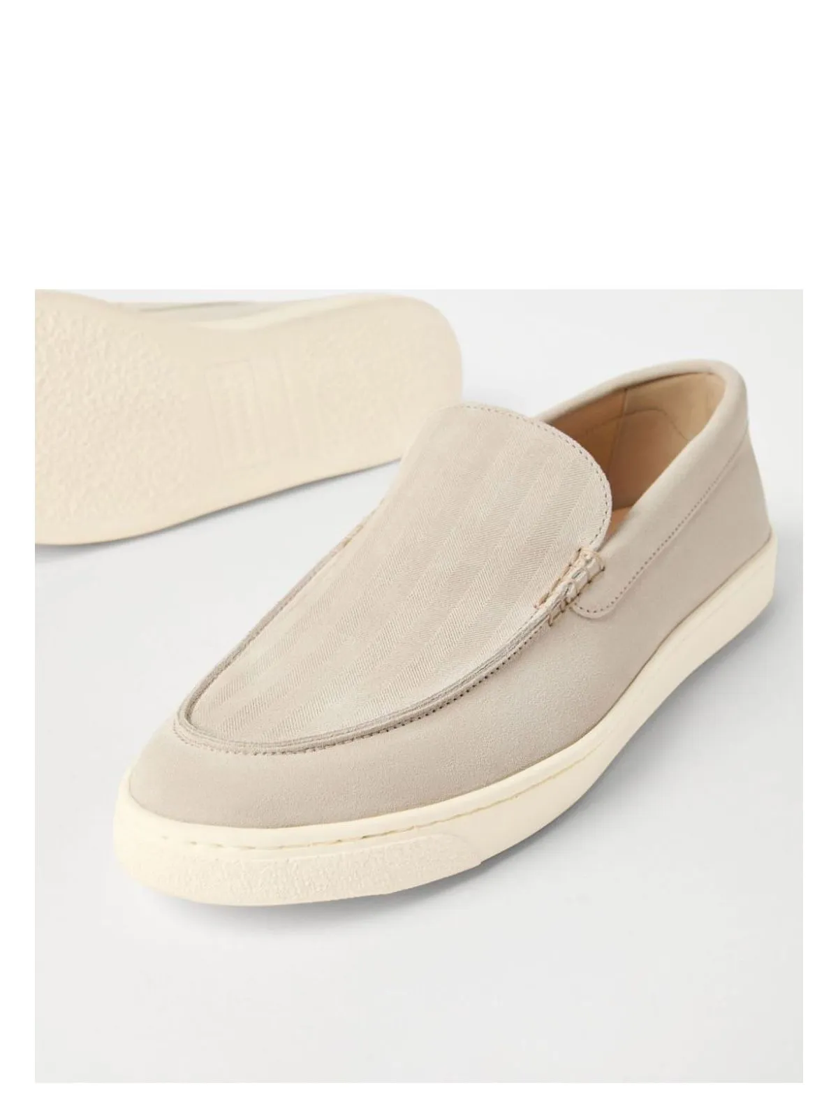 CHEVRON-EFFECT SUEDE MOCCASINS