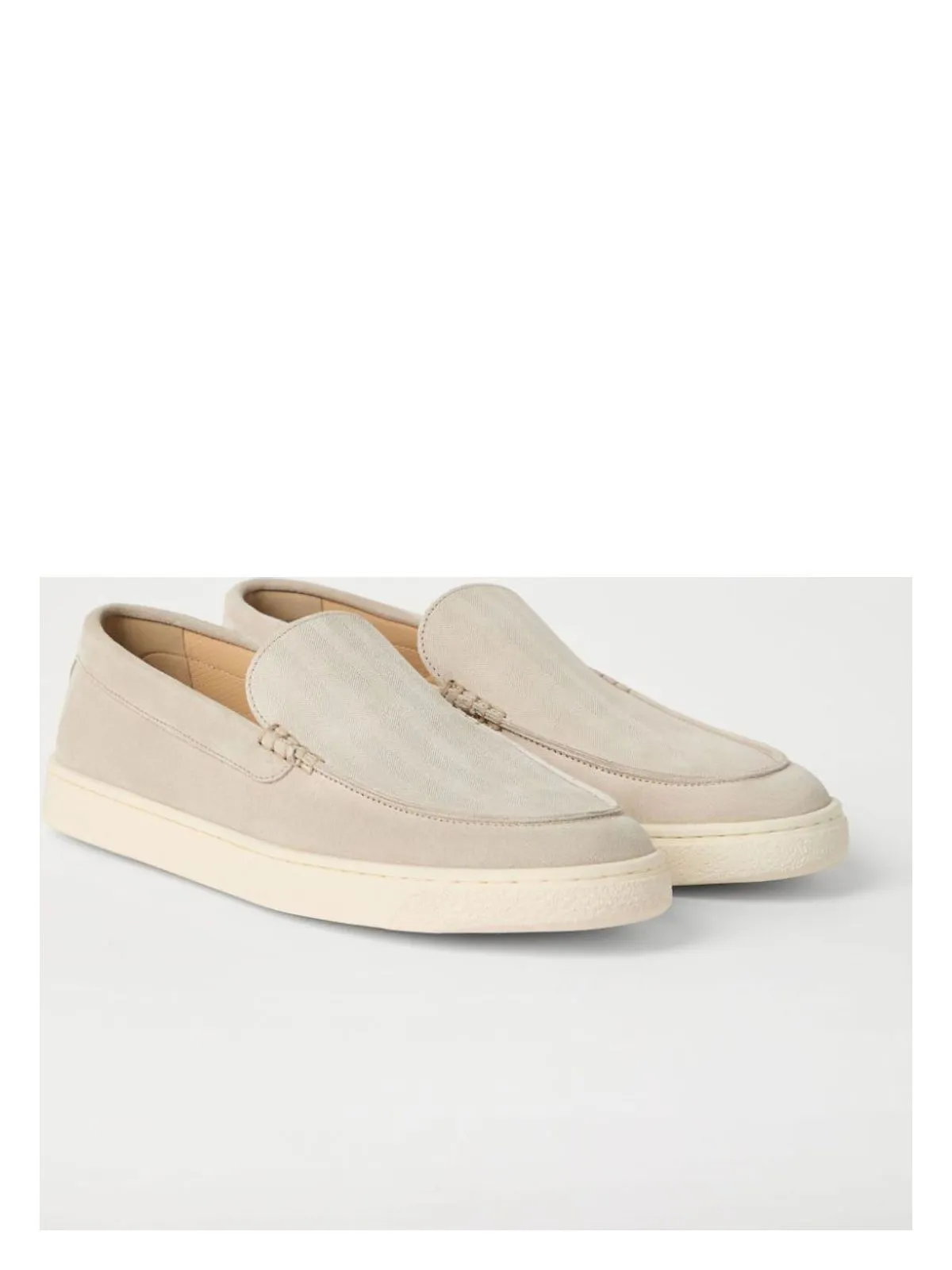 CHEVRON-EFFECT SUEDE MOCCASINS