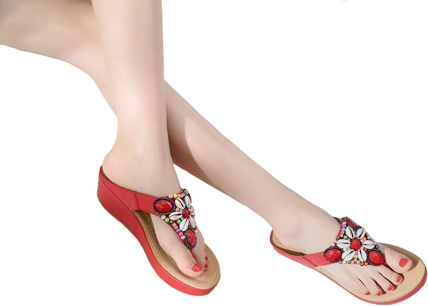 DKCHENH Summer flip flops, fashionable sandals, women's flat summer sandals for vacation and seaside wear.