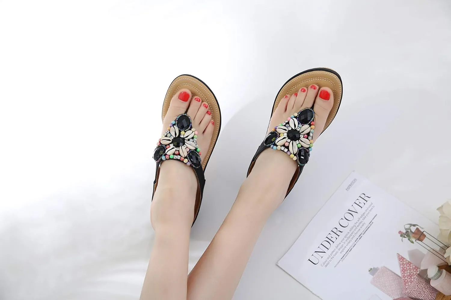 DKCHENH Summer flip flops, fashionable sandals, women's flat summer sandals for vacation and seaside wear.