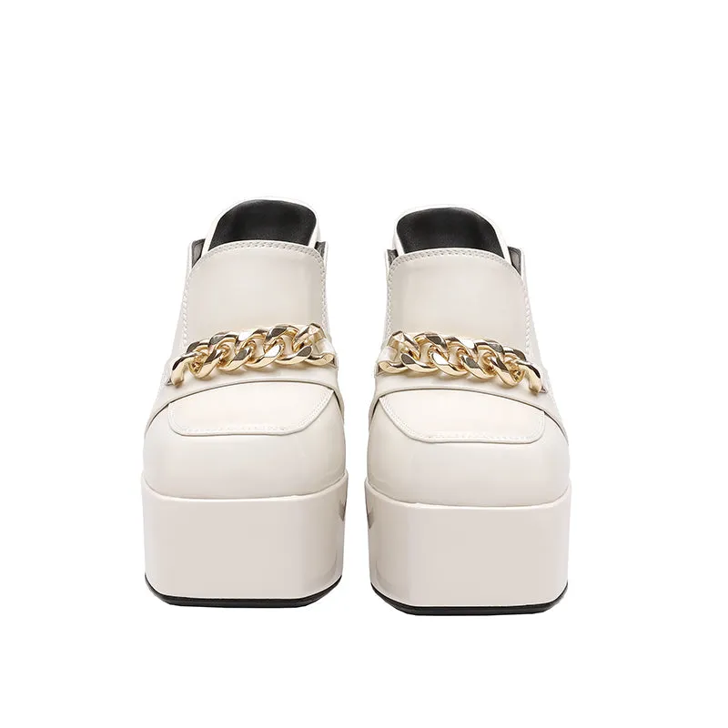 Dorothy Platform Chunky Heel Mules with Chain