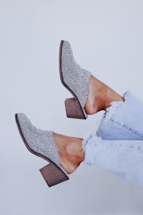 Elle AB Crystal Heeled Mules