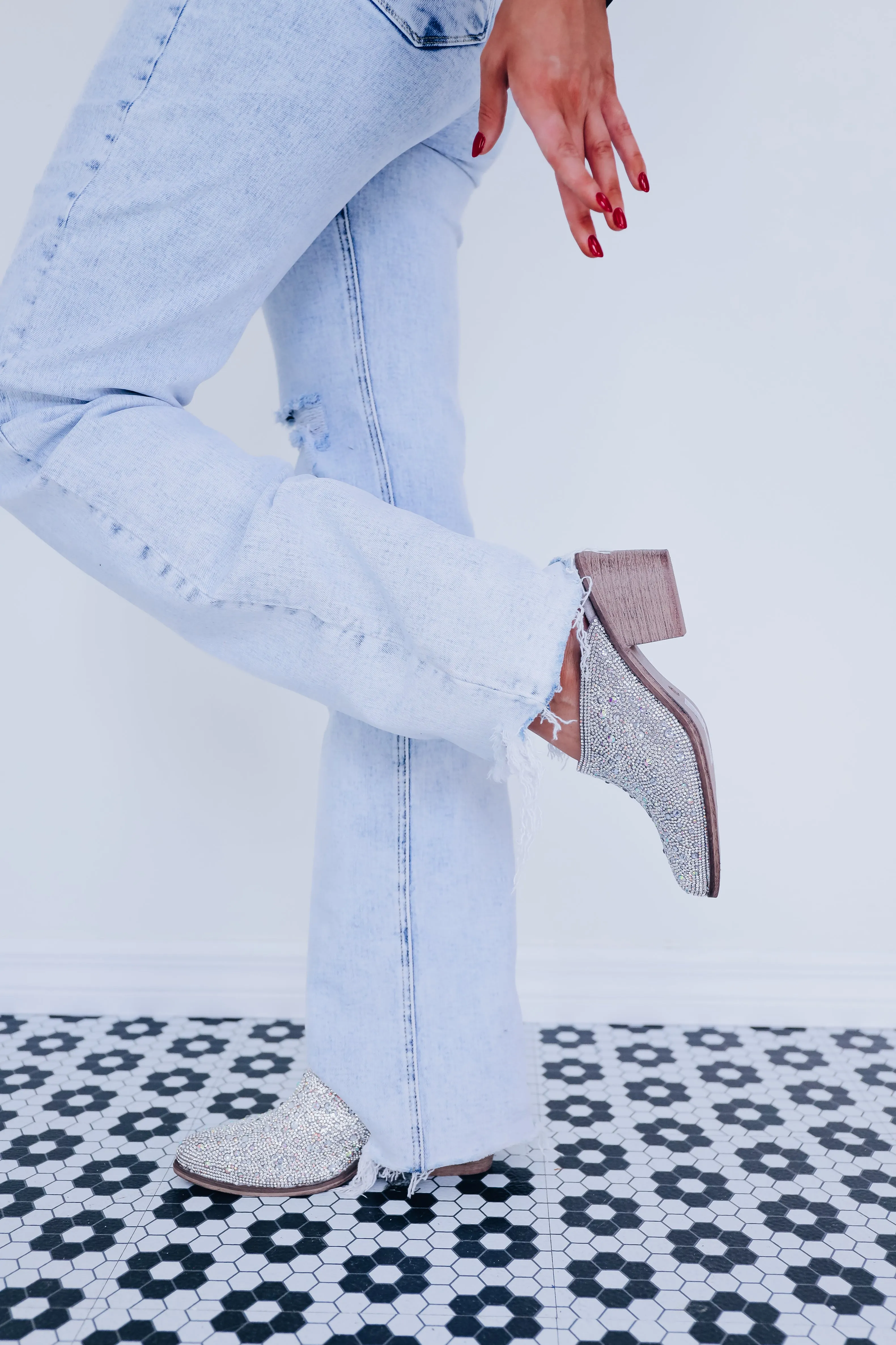 Elle AB Crystal Heeled Mules