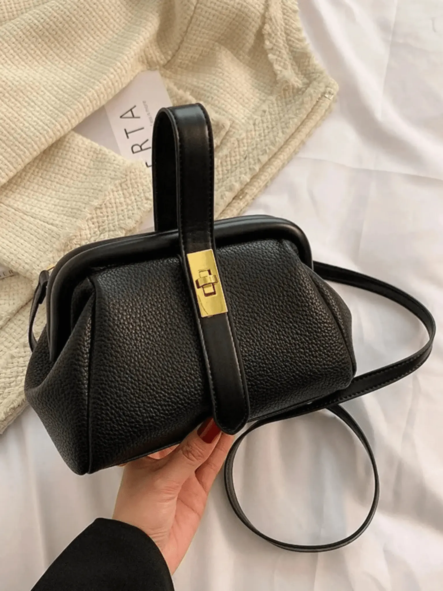 Emma | Classic Structured Brown Leather Handbag