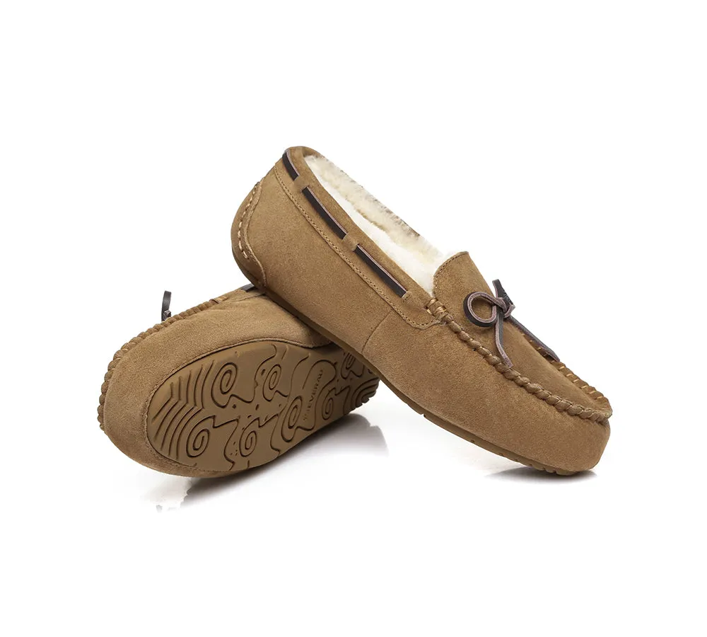 EVERAU® UGG Slippers Women Sheepskin Wool Bow Casual Miracle Moccasins