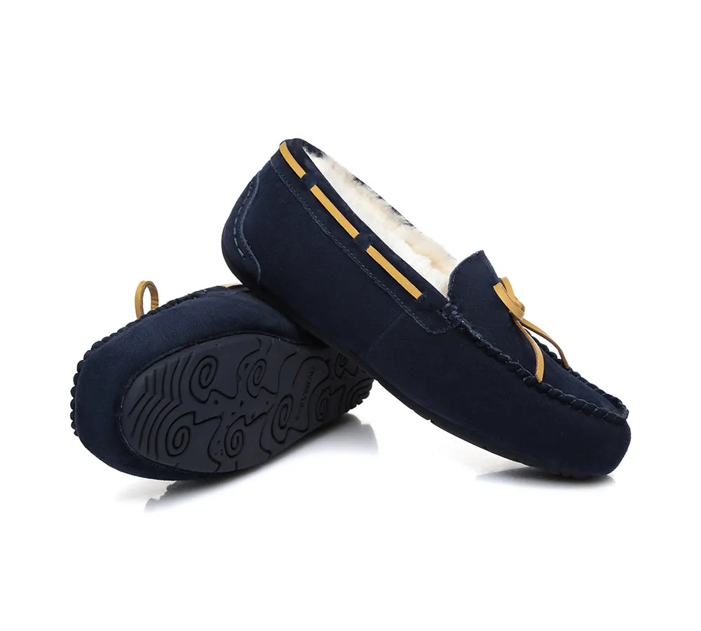EVERAU® UGG Slippers Women Sheepskin Wool Bow Casual Miracle Moccasins