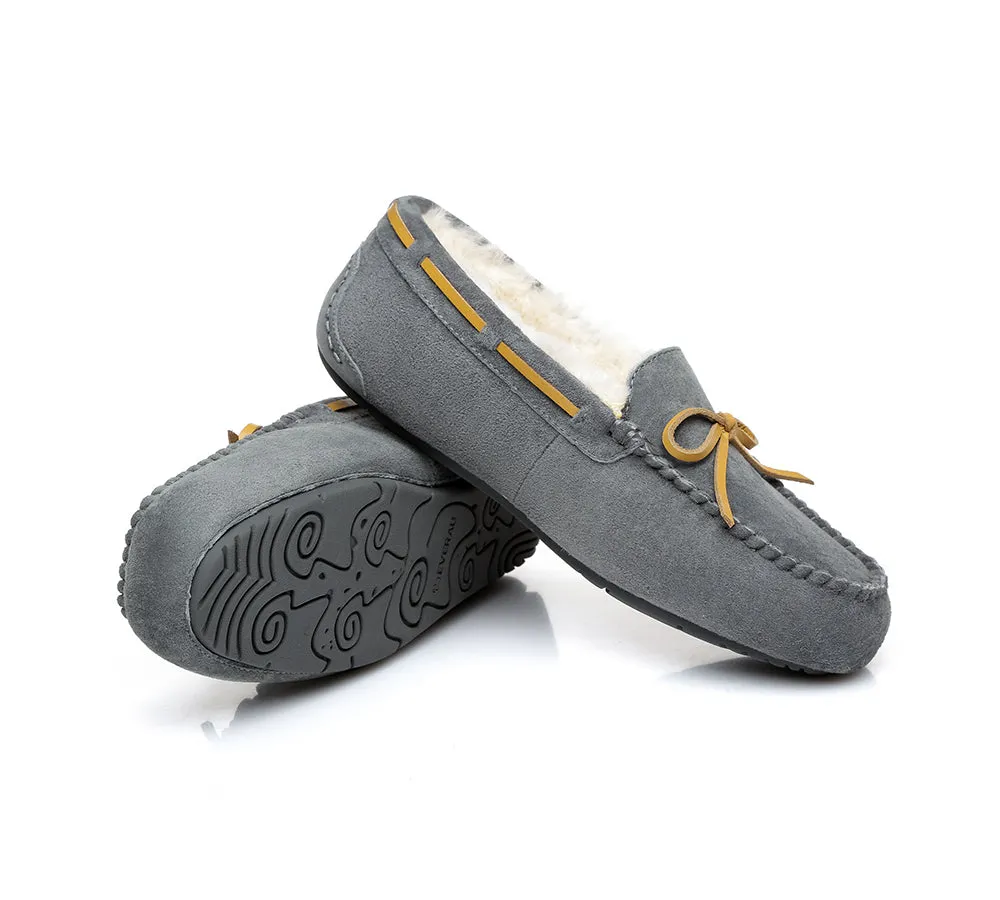 EVERAU® UGG Slippers Women Sheepskin Wool Bow Casual Miracle Moccasins