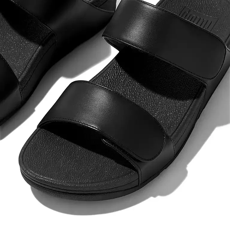 Fitflop Women's Lulu Adjustable Leather Slides All Black
