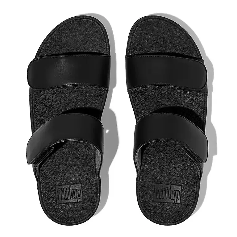 Fitflop Women's Lulu Adjustable Leather Slides All Black