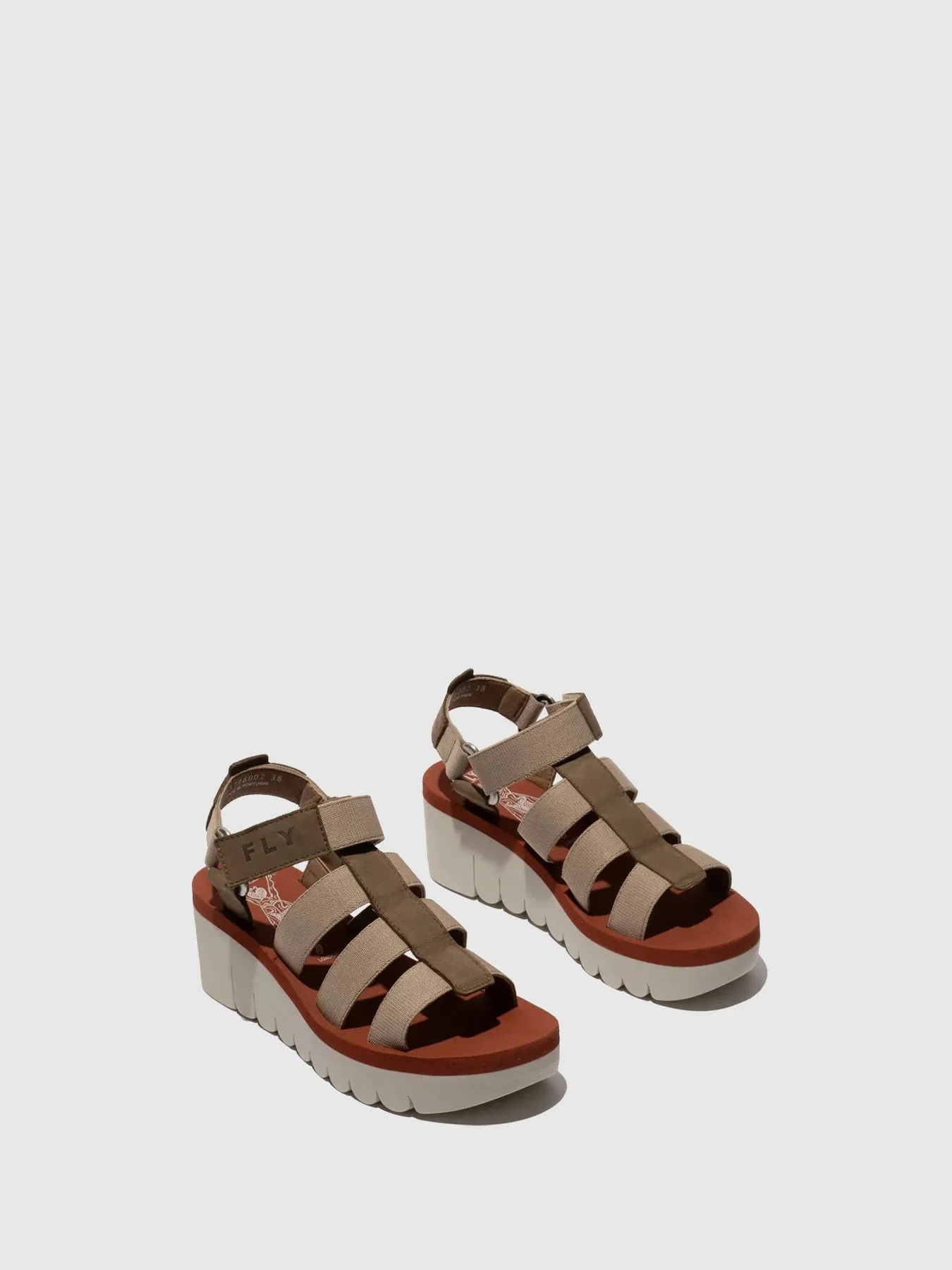 Fly London Women's YOJI198FLY Strap Sandals Military/Beige/Brick