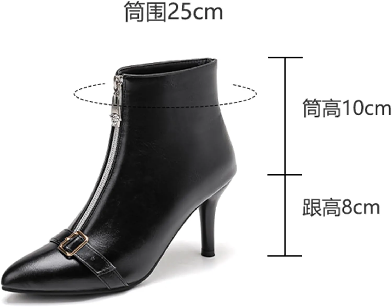 Gicoiz Women Winter Stiletto High Heels Buckle Elegant Ankle Boots
