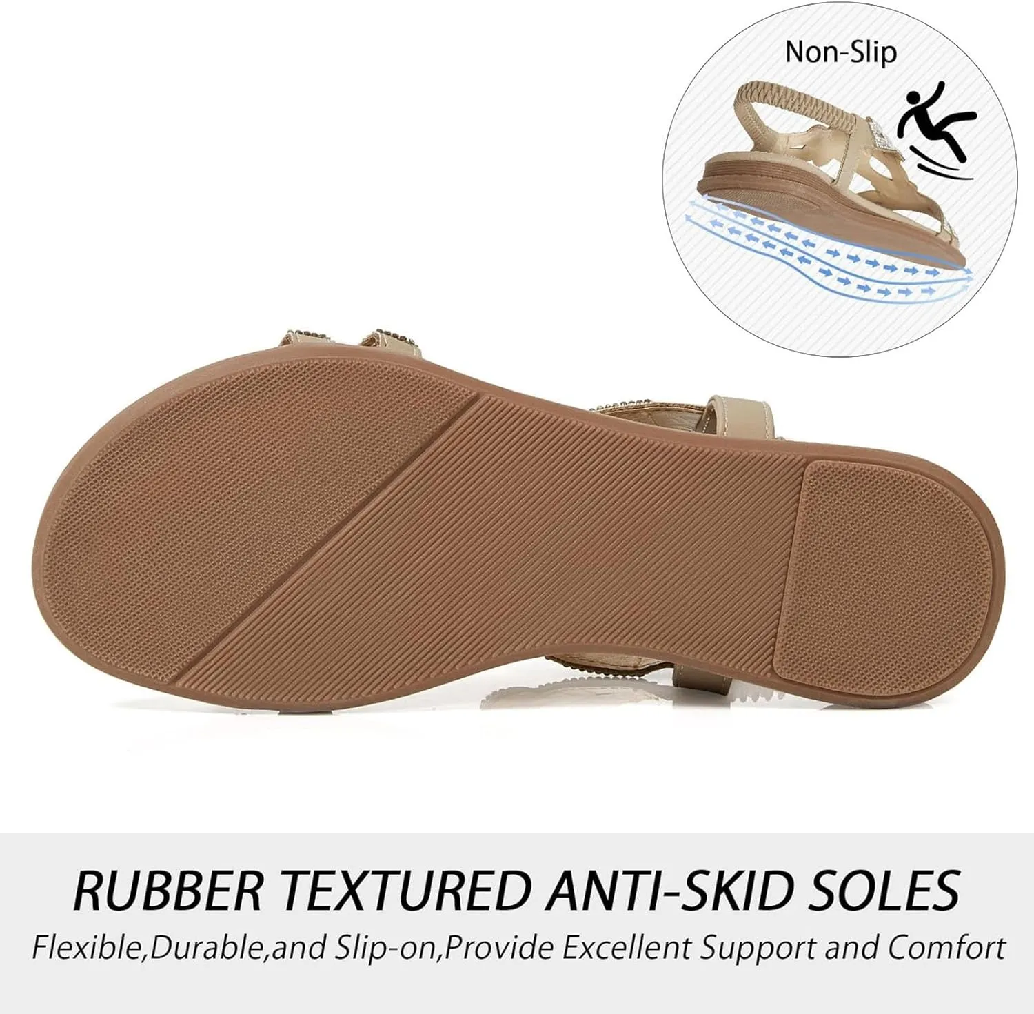 Glitter Sandals Women's Summer Elegant Flat Beach Shoes Girls Summer Shoes Women Comfortable Soft Wide Foot Bohemian Sandals for Women
