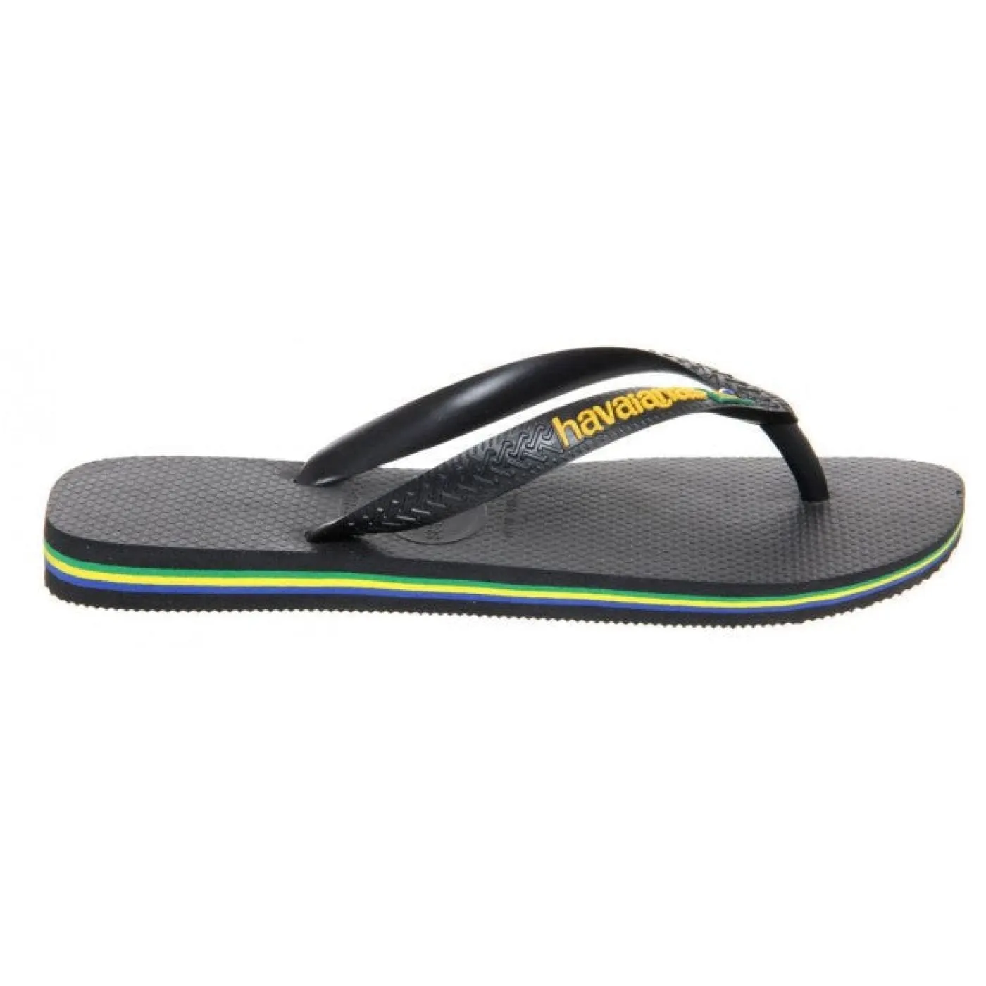 Havaianas Brasil Logo Black Mens Womens Unisex New Beach Flip Flops