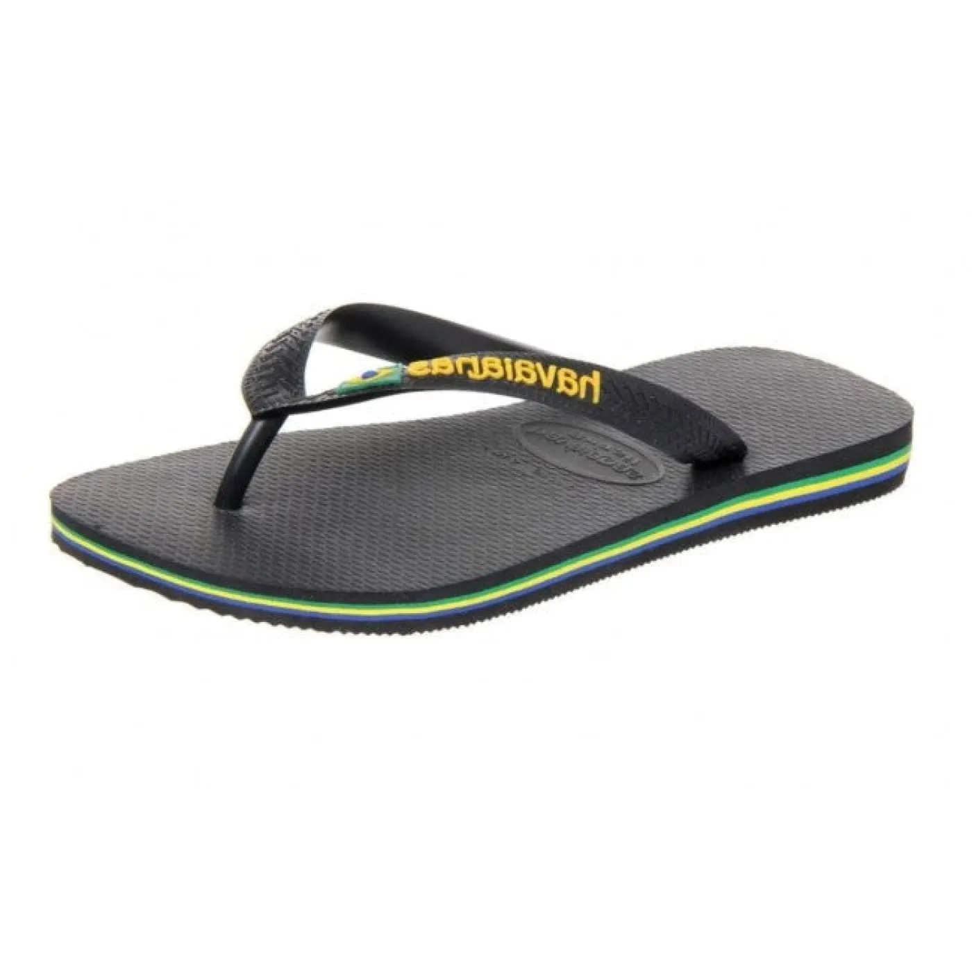 Havaianas Brasil Logo Black Mens Womens Unisex New Beach Flip Flops