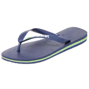 Havaianas Brasil Logo Navy Mens Womens Unisex New Beach Flip Flops
