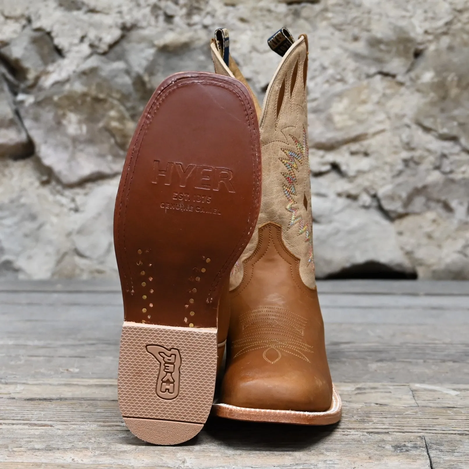Hyer MULBERRY 11" Sand Top with Clay Mule Cowhide Vamp