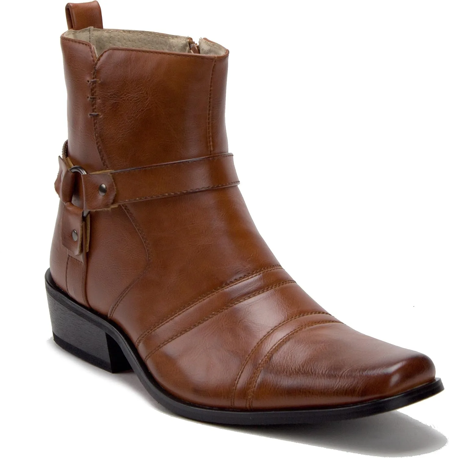 Jazam Men's Chelsea Boots Western Style Short Cowboy Botines de Vaquero para Hombre Ankle High, Riding Rodeo Casual Wear Durable Boots