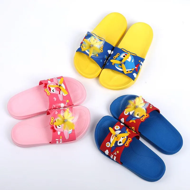K.Bear I Love Fly Helicopter Super Soft Yellow Slippers 4889