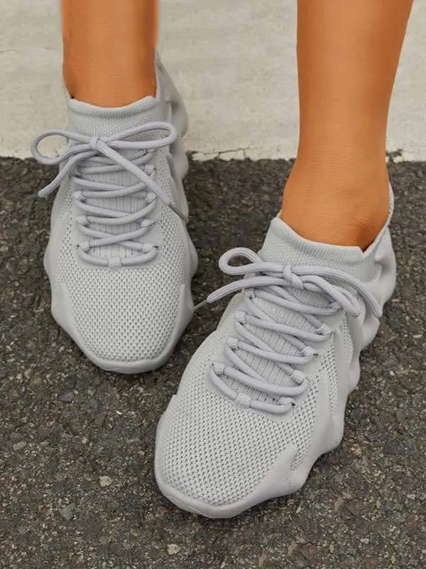 Lace-up Knit Breathable Sneakers