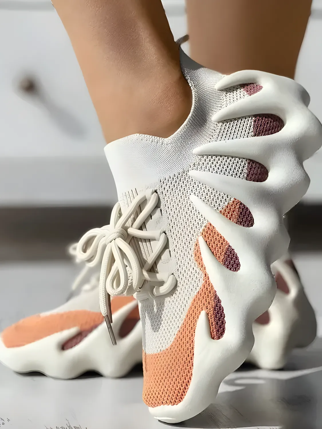 Lace-up Knit Breathable Sneakers