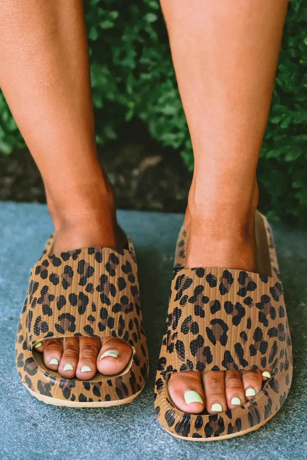 Leopard Thick Slide Sandals