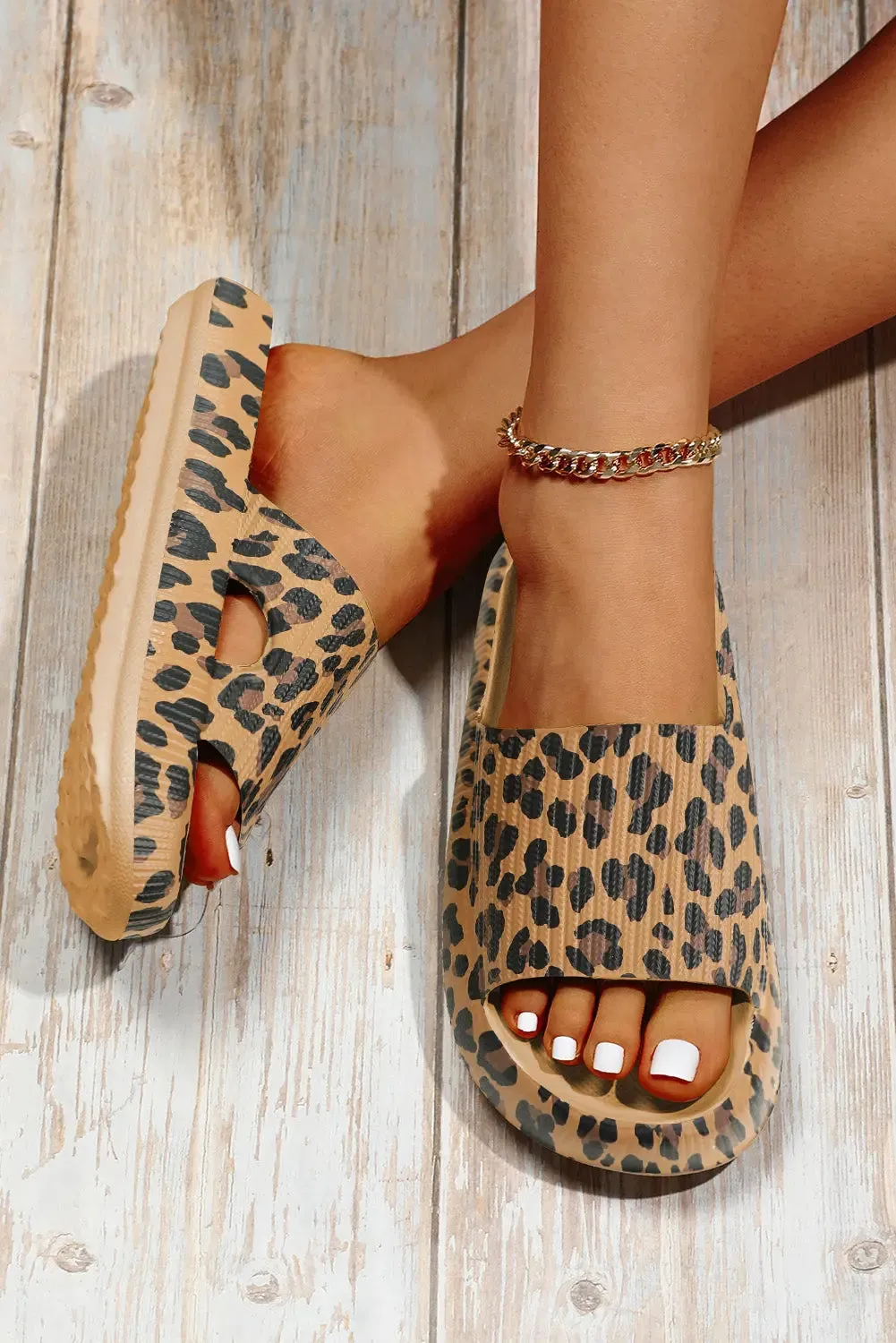 Leopard Thick Slide Sandals