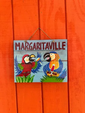 Margaritaville Parrot Wooden Sign