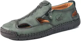 Men's Breathable Slip On Sandals for Casual Walking Outdoor Beach Comfortable Lightweight Non Slip Durable Fisherman Flat Sandals