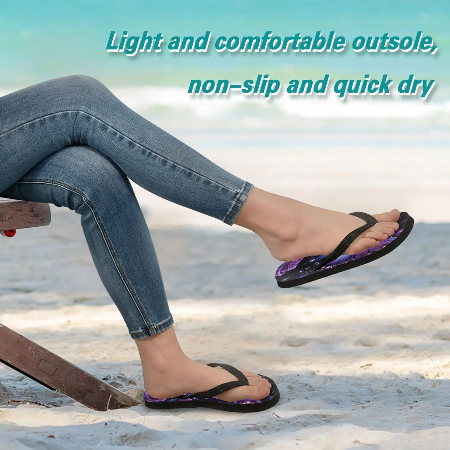 MNSRUU Flip Flops for Women Men Flamingo Flower Flip Flops Womens Slides Men Sandals Shower Slippers Summer Non-Slip Flipflops for Swim Beach Bathroom, XS