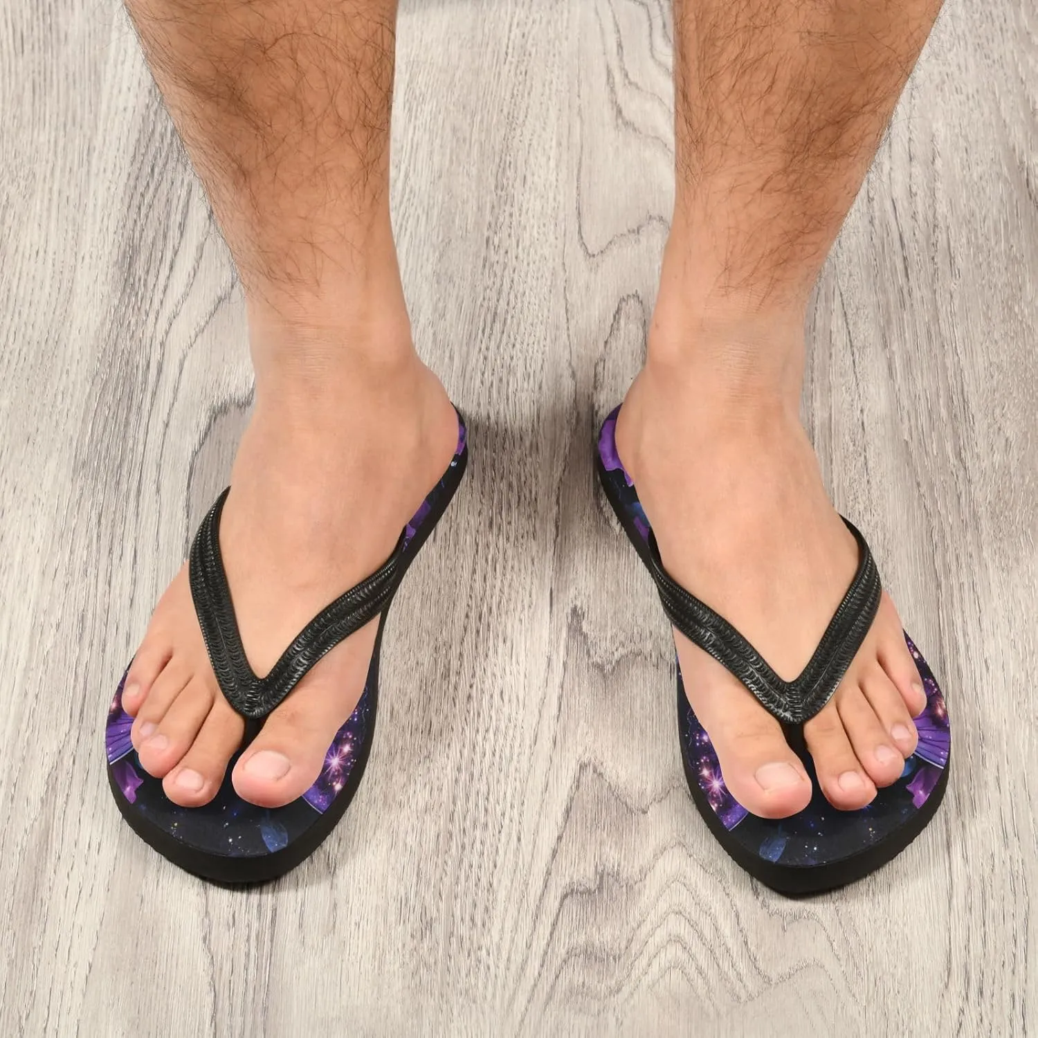 MNSRUU Flip Flops for Women Men Flamingo Flower Flip Flops Womens Slides Men Sandals Shower Slippers Summer Non-Slip Flipflops for Swim Beach Bathroom, XS