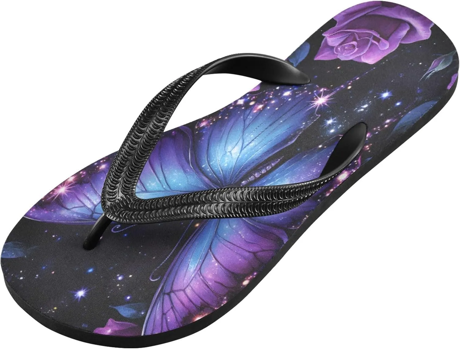 MNSRUU Flip Flops for Women Men Flamingo Flower Flip Flops Womens Slides Men Sandals Shower Slippers Summer Non-Slip Flipflops for Swim Beach Bathroom, XS