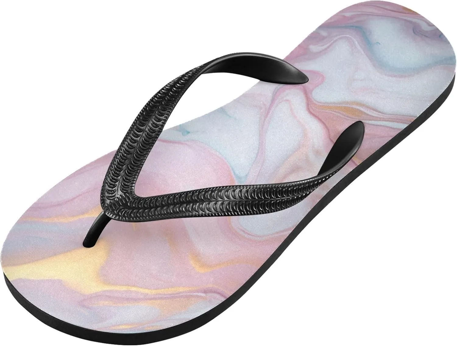 MNSRUU Flip Flops for Women Men Sea Starfish Shell Flip Flops Womens Slides Men Sandals Shower Slippers Summer Non-Slip Flipflops for Swim Beach Bathroom, XS