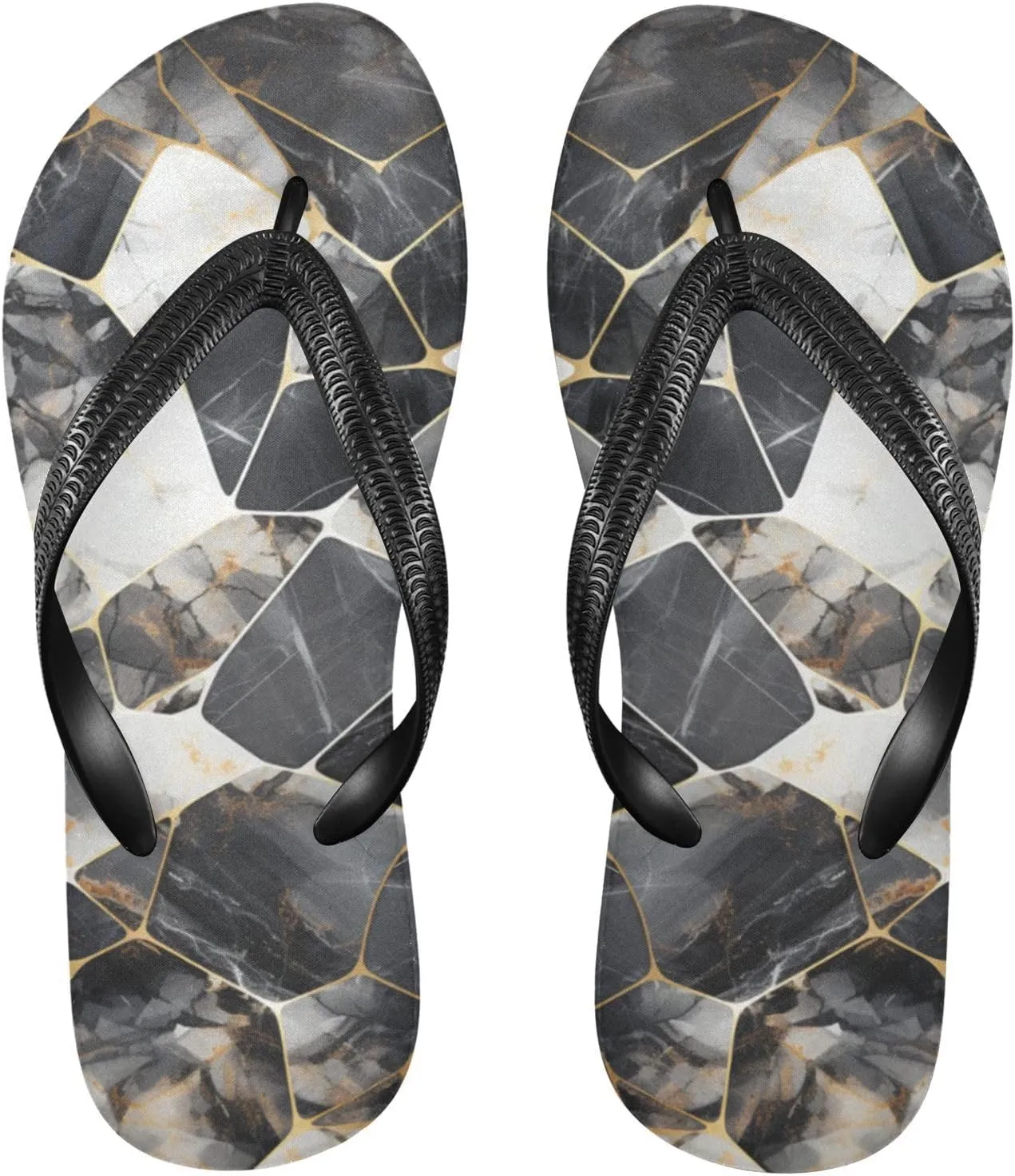 MNSRUU Flip Flops for Women Men Sea Starfish Shell Flip Flops Womens Slides Men Sandals Shower Slippers Summer Non-Slip Flipflops for Swim Beach Bathroom, XS
