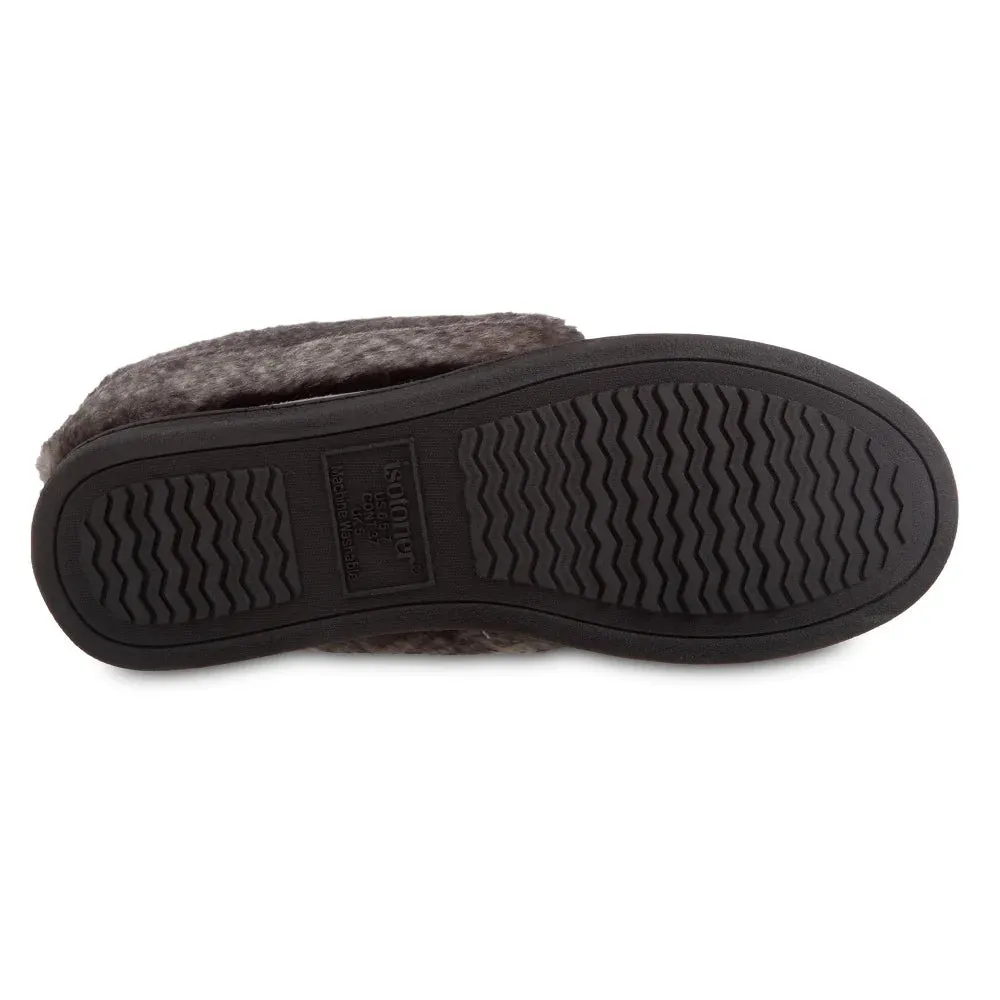 New with tags! Isotoner Women's Microsuede Nelly Moc Bootie Slippers in Grey, Sz S 6.5-7