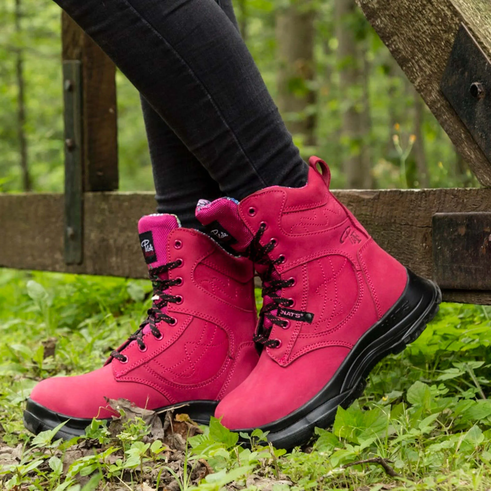 P&F Women's 8" Safety Work Boots PF688 CSA Approved, Nubuck Leather, Steel Toe, Puncture Resistant, Lightweight, Waterproof, Ultra Comfort | Sizes 5-11
