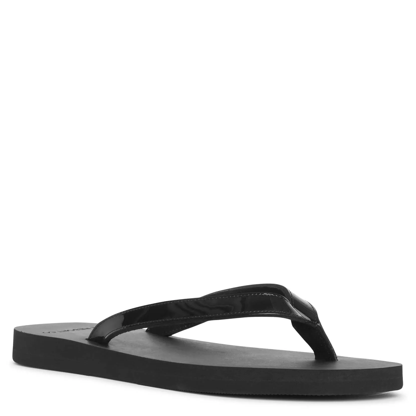 Patent black leather sandal