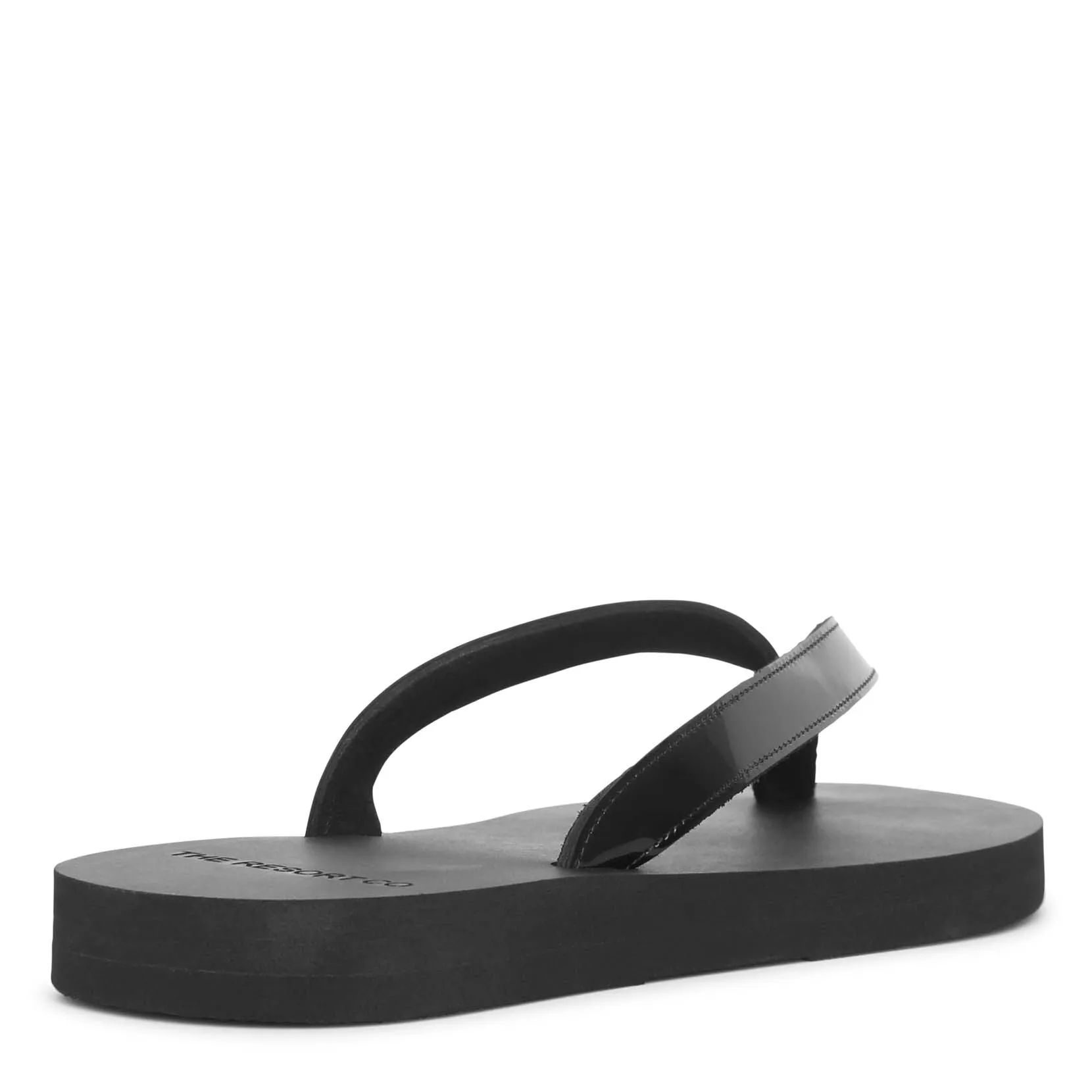 Patent black leather sandal