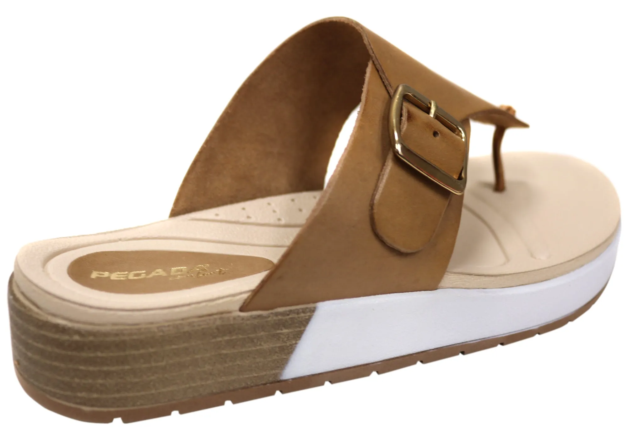 Pegada Nolo Womens Comfort Leather Thongs Sandals Made In Brazil